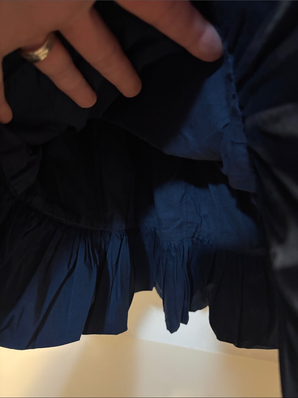 Strapless Navy Bubble Hem Party Dress - Picture 2 of 8